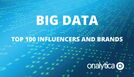 Big Data infographic showcasing the top 100 influencers and brands, emphasizing trends and analytics in digital marketing.